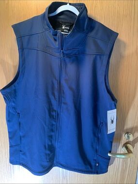 Spyder Men’s Blue Softshell Vest with Full Zip -Size 2XL